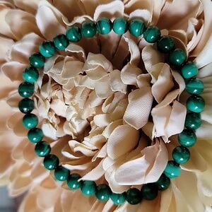 🎁 Hand Crafted Malachite Natural Stone Stretch Bracelet 6MM Beads NEW